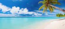 Tropical Beach Background With Summer Landscape, Generative AI