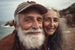 Senior couple travelling, Generative AI