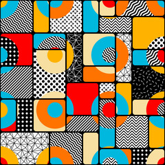 Poster - Geometric abstract pattern retro style. Seamless vector pattern.