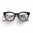 eyeglass with black frame, white background, 3D object,