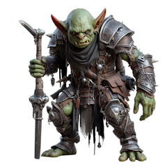 Wall Mural - goblin knight isolated on white