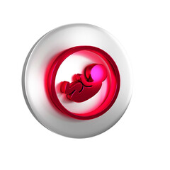 Poster - Red Baby icon isolated on transparent background. Silver circle button.