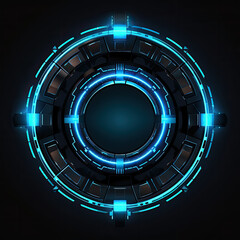 Wall Mural - Abstract Circle and line HUD technological futuristic elements.particle data background future design.