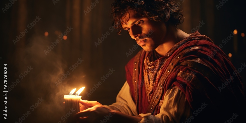 Poetic Rome Illustration Stock A heartfelt midrange scene of Roman poet, penning ...