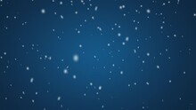 Snow Particles Falling With Blue Background 