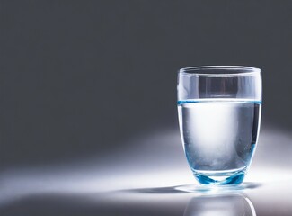 Glass of water isolated on white background with copy space. Healthy Habits Concept