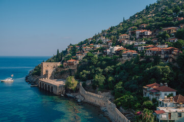 Alanya city, Turkey, view from red tower (kizil kule)