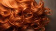  a close up of a red haired woman's head with wavy, curly, red hair on top of her head and bottom part of her head to the other half of her face.