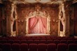 Inside interior famous europe stage balcony opera old theatre empty architecture hall red theater