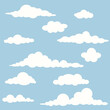 Cloud cartoon set flat color vector 