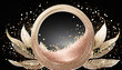 gold glitter swash shiny round circle frame rose gold luxury shape illustration element