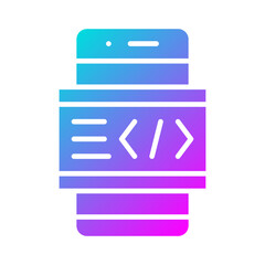 Wall Mural - smartphone coding icon