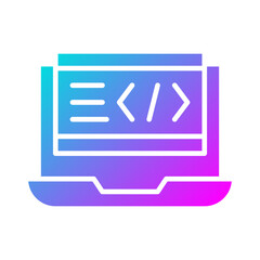 Wall Mural - laptop coding icon