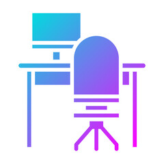Wall Mural - computer table icon