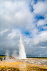 spectacular geyser in action in Iceland
