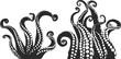 © DesignLands  - Octopus tentacles silhouette, Octopus tentacles SVG, Tentacles silhouette, Tentacle SVG, Tentacles clipart, Tentacles vector, Sea monster drawing.