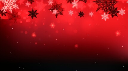 Wall Mural - red and black winter christmas white snowflakes close up background, christmas and winter concept, Banner or card. copy space for text