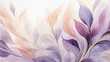 Hojas acuarela ilustración liquida - Dorado hojas plantas ramas pintura abstracto - Morado y violeta oro