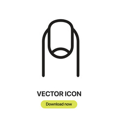 Poster - Finger With Nail icon vector. Linear-style sign for mobile concept and web design. Finger With Nail symbol illustration. Pixel vector graphics - Vector.