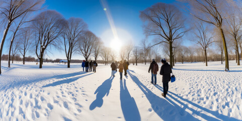 Canvas Print - Central Park in winter, NYC - Generative AI