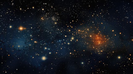 stars in the sky, in the style of digital painting, tender depiction of nature, dark sky-blue and bl