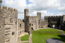 The Interior Walls Of Caernarfon Castle In Caernarfon, Wales