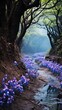 forest with vibrant bluebells in full bloom uhd wallpaper