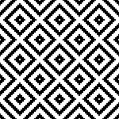 Wall Mural - Shweshwe african seamless pattern. Repeating abstract shwe black white isolation on white background. Repeated geometric for design prints. Sotho rhombus repeat patern. Geo fabric. Vector illustration