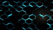Modern black & blue geometric perfect hexagon background for PowerPoint slides and websites with low opacity