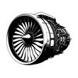 Airplane Jet Engine Vector Logo Art