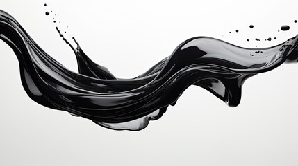 Wall Mural - A splash of black paint. Dynamic form made of black liquid material. Abstract composition for graphic design.