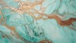 Mint Marble with Copper Horizontal Background. Abstract stone texture backdrop. Bright natural material Surface. AI Generated Photorealistic Illustration.