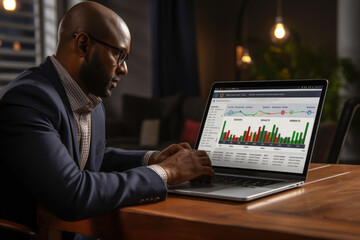 Poster - A person checking their credit score in preparation for a mortgage application. Concept of creditworthiness and loan eligibility. Generative Ai.