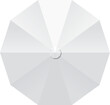 Beach umbrella top view. White summer parasol for sun protection. Vector sunshade tent mockup or relaxed vacation concept