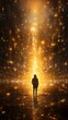 © Arabindu - Someone standing in the middle of an empty golden Ai generated art
