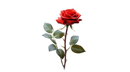 Poster - red rose isolated on white background