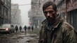 © PureEvilClutch - tired dirty man in a post apocalyptic city