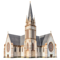 Cocktail illustration of wedding church with Spire