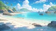 ［AI生成画像］綺麗な砂浜、南国13