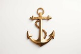 Gold anchor on white backdrop