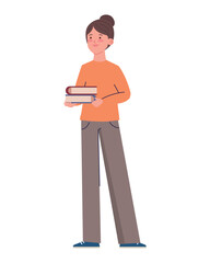 Poster - woman with education books