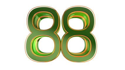 Sticker - Green 3d number 88 on podium 