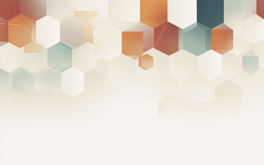 Colorful hexagonal abstract background in earth tone colors with copy space. 