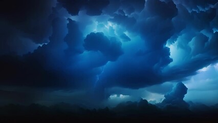 Wall Mural - an eruption of thunder rippled through the night sky echoing through the clouds and sending cracklin