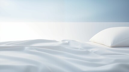 Image of snow-white bed on a white background.