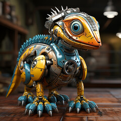 Sticker - 3D cartoon Dilophosaurus robot