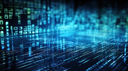 Digital cyberspace with particles and Digital data network connections. Technology Abstract Background, Data Analysis and Access to Digital Data, Cyberspace with Particles concept. Generative AI	