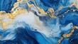 Luxury Indigo Blue Marble and Gold Abstract Wallpaper Texture.