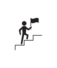 Canvas Print - man hold flag icon, vector best flat icon.