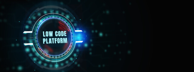 Low Code software development platform technology concept. 3d illustration